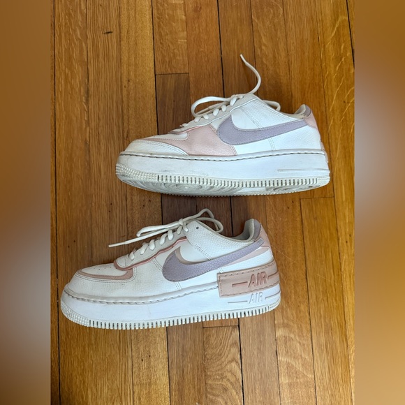 Women’s Nike Air Force 1s AF1s White/Pink/Lilac size 8.5 - Picture 6 of 8